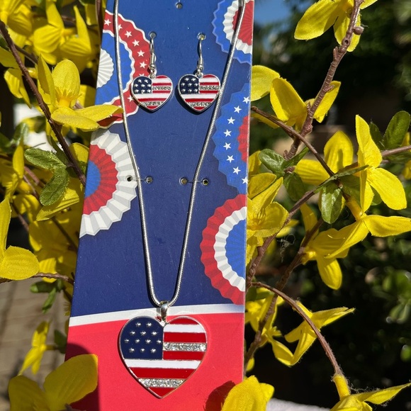 Necklace and earring set 4th of July! - Picture 2 of 7